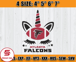 Atlanta Falcons Embroidery, Unicorn Embroidery, NFL Machine Embroidery Digital, 4 sizes Machine Emb Files -25-Specht