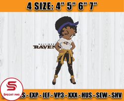 Ravens Embroidery, Betty Boop Embroidery, NFL Machine Embroidery Digital, 4 sizes Machine Emb Files -19-Specht