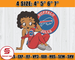 Buffalo Bills Embroidery, Betty Boop Embroidery, NFL Machine Embroidery Digital, 4 sizes Machine Emb Files -07 - Specht
