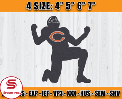 Chicago Bears Embroidery, NFL Chicago Bears Embroidery, NFL Machine Embroidery Digital, 4 sizes Machine Emb Files - 15 S
