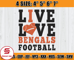 Live Love Bengals Football Embroidery, Bengals NFL Embroidery, Bengals embroidery, Design 18 -Specht