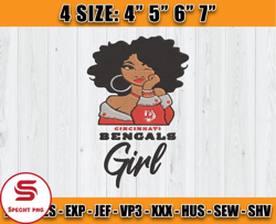 Cincinnati Bengals Girl Embroidery, Sport Embroidery, Nfl Embroidery, Sport Embroidery File Design 20 -Specht