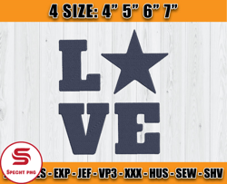 Love Cowboys Embroidery, Love Embroidery Design, Dallas Cowboys Embroidery, NFL Embroidery D4 - Specht
