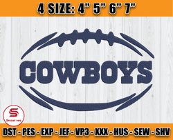 Cowboys Ball Embroidery, Cowboys Football Embroidery, Dallas Logo, Sport Embroidery D10 - Specht