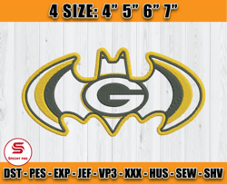 Green Bay Packers Batman Embroidery, Packers Embroidery,Embroidery Design, NFL Team Embroidery Design, D26- Specht png