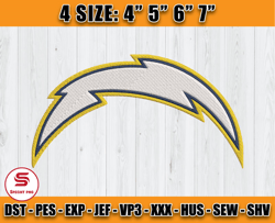Los Angeles Chargers Logo Embroidery, Logo NFL Embroidery, Sport Embroidery, Football Emb