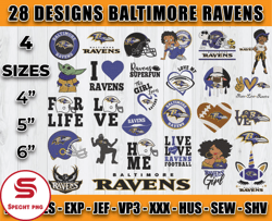 Baltimore Ravens Football Logo Embroidery Bundle, Bundle NFL Logo Embroidery 03