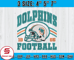 Miami Dolphins Football Embroidery Design, Brand Embroidery, NFL Embroidery File, Logo Shirt 92