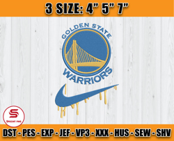 Golden State Warriors Embroidery Design, Basketball Nike Embroidery Machine Design