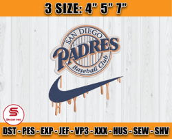 San Diego Padres Embroidery, Logo Nike x MLB embroidery, Embroidery Machine file