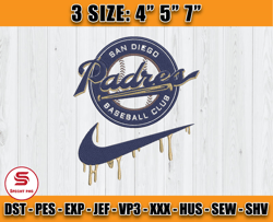 San Diego Padres Embroidery, Nike MLB embroidery, applique embroidery designs
