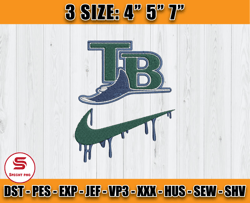 Tampa Bay Rays Embroidery, MLB Nike Embroidery, Embroidery pattern