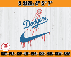 Los Angeles Dodgers Embroidery, MLB Nike Embroidery, Embroidery Machine