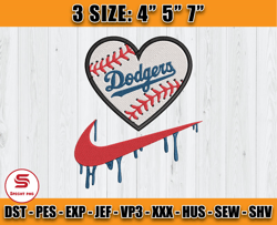 Los Angeles Dodgers Embroidery, MLB Nike Embroidery, Machine embroidery pattern