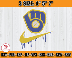 Milwaukee Brewers Embroidery, MLB Nike Embroidery, Embroidery Design