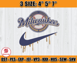 Milwaukee Brewers Embroidery, MLB Nike Embroidery, embroidery machine