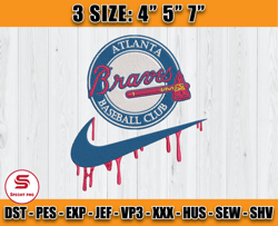 MLB Nike Embroidery, Logo Braves Embroidery, Embroidery Machine file