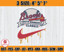 Nike MLB Embroidery, Logo Braves Logo Embroidery, Embroidery machine