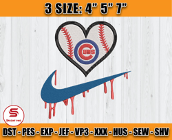 Chicago Cubs MLB Embroidery, MLB Nike Embroidery, Embroidery pattern
