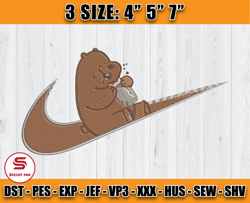 Nike Grizz Bear Embroidery, We Bare Bears Embroidery, embroidery file
