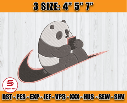 Nike Panda Bear Embroidery, We Bare Bears Embroidery, Cartoon Inspired Embroidery