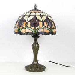 Tulip Flower Tiffany Lamp Stained Glass 12 in Bedroom Decoration Handmade Light