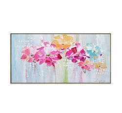 Hand Painted Colorful Flower Oil Painting Abstract Canvas Wall Art Living Room