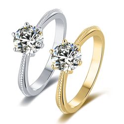 Moissanite Engagement Rings 1CT D Color Stone Pure 10K 14K Gold Jewelry Women
