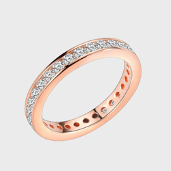 Women's Channel Set Eternity Moissanite Engagement Ring 925 Sterling Silver VVS