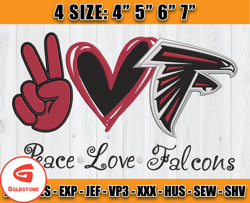 Atlanta Falcons Embroidery, NFL Falcons Embroidery, NFL Machine Embroidery Digital, 4 sizes Machine Emb Files -24-Goldst