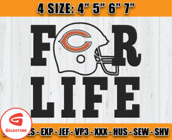 Chicago Bears Embroidery, NFL Chicago Bears Embroidery, NFL Machine Embroidery Digital, 4 sizes Machine Emb Files -10 Go