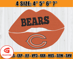 Chicago Bears Embroidery, NFL Girls Embroidery, NFL Machine Embroidery Digital, 4 sizes Machine Emb Files -12 Goldstone