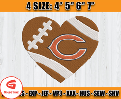 Chicago Bears Embroidery, NFL Girls Embroidery, NFL Machine Embroidery Digital, 4 sizes Machine Emb Files -14 Goldstone