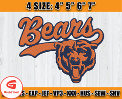Chicago Bears Embroidery, NFL Chicago Bears Embroidery, NFL Machine Embroidery Digital, 4 sizes Machine Emb Files - 19 G