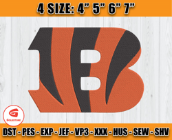 Cincinnati Bengals logo Embroidery, NFL Embroidery, 4 sizes Machine Embroidery Files Design 19 -Goldstone