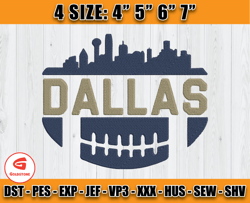 Dallas Skyline Embroidery Design, Dallas Embroidery, Skyline Embroidery, Logo NFL Embroidery D2 - Goldstone