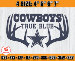 Cowboys True Blue Embroidery Design, Dallas Cowboys Embroidery, Logo NFL, Football Embroidery Design D16 - Goldstone