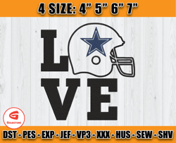 Dallas Cowboys Love, Logo Dallas Embroidery Design, Sport Embroidery, NFL Team Embroidery File D27 - Goldstone