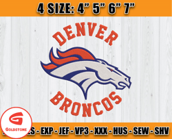 Denver Broncos Logo Embroidery, Broncos Embroidery Design, Embroidery Design files, NFL Team D4 - Goldstone
