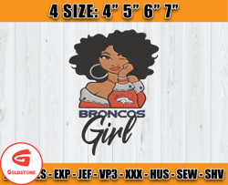 Broncos Denver Girl embroidery design, Broncos Embroidery Design, Sport Embroidery, Embroidery Patterns D12 - Goldstone