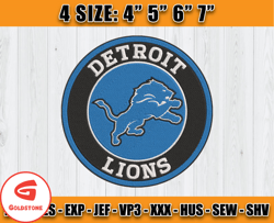 Detroit Lions Logo Embroidery, Detroit Embroidery Design, Embroidery Design files, NFL Team , D4- Goldstone