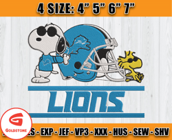 Snoopy Lions Embroidery File, Snoopy Embroidery Design, Lions Logo Embroidery, Embroidery Patterns, D13- Goldstone