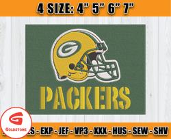 Green Bay Packers Logo Embroidery, Packers Logo Embroidery, Embroidery Patterns, Embroidery Design files, D3- Goldstone
