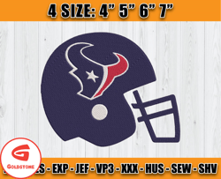 Helmet Houston Texans Embroidery, Texans Embroidery File, Texans Logo, Sport Embroidery, D16- Goldstone