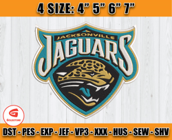 Jacksonville Jaguars Logo Embroidery Design, NFL Team Embroidery Files, Machine Embroidery Pattern, D3 - Goldstone
