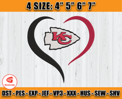 Chiefs Heart Embroidery, Kansas City Chiefs Embroidery, Heart Embroidery Dessign, Embroidery Design, D25 - Goldstone