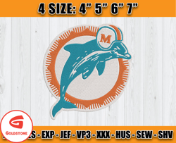NFL Miami Dolphins logo embroidery design, Miami Dolphins Embroidery Files, NFL Machine Embroidery, NFL Embroidery