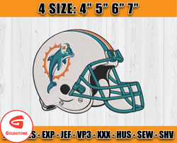 Helmet Miami Dolphins Embroidery, Dolphins Embroidery File, Dolphins Logo, Sport Embroidery
