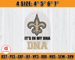 It's My DNA Saints Embroidery Design, New Orleans Saints Embroidery, Football Embroidery Design, Embroidery Patterns