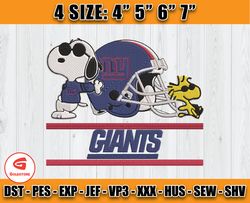 Giants Snoopy Embroidery Design, Snoopy Embroidery, New York Giants Embroidery, Embroidery Patterns